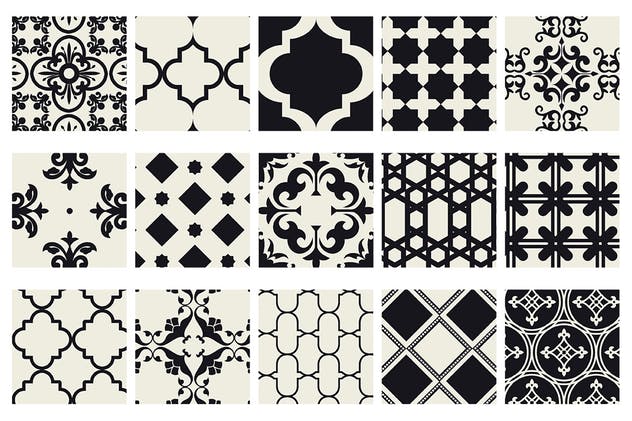 摩洛哥风格无缝矢量印花图案vol1 Moroccan Style seamless vector patterns vol1插图(4)