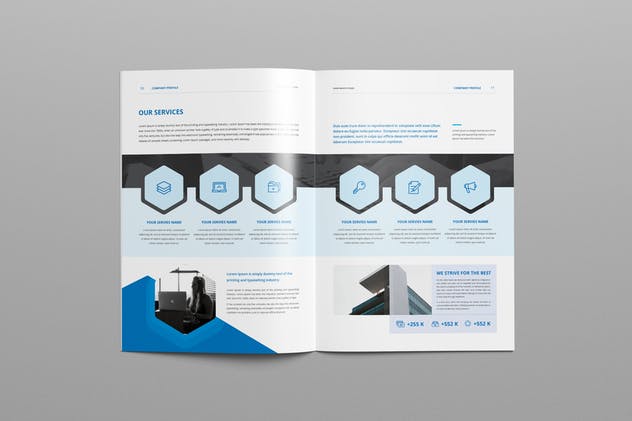 一套简约专业企业画册设计模板下载 Company Profile插图(8)