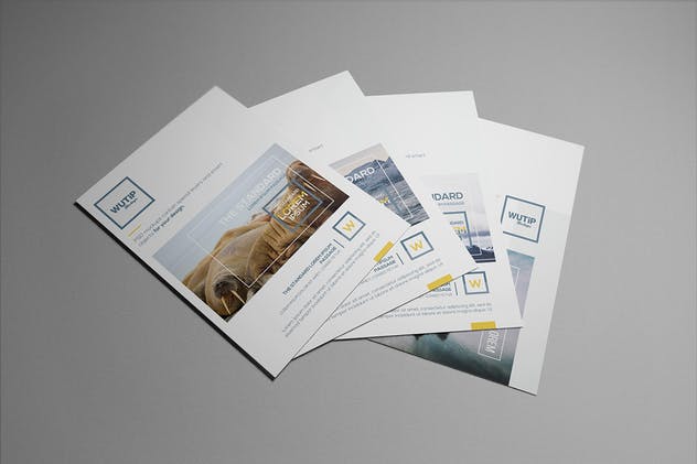 双折页A4规格企业品牌宣传册样机 Bi-Fold A4 Brochure Mockups插图(8)