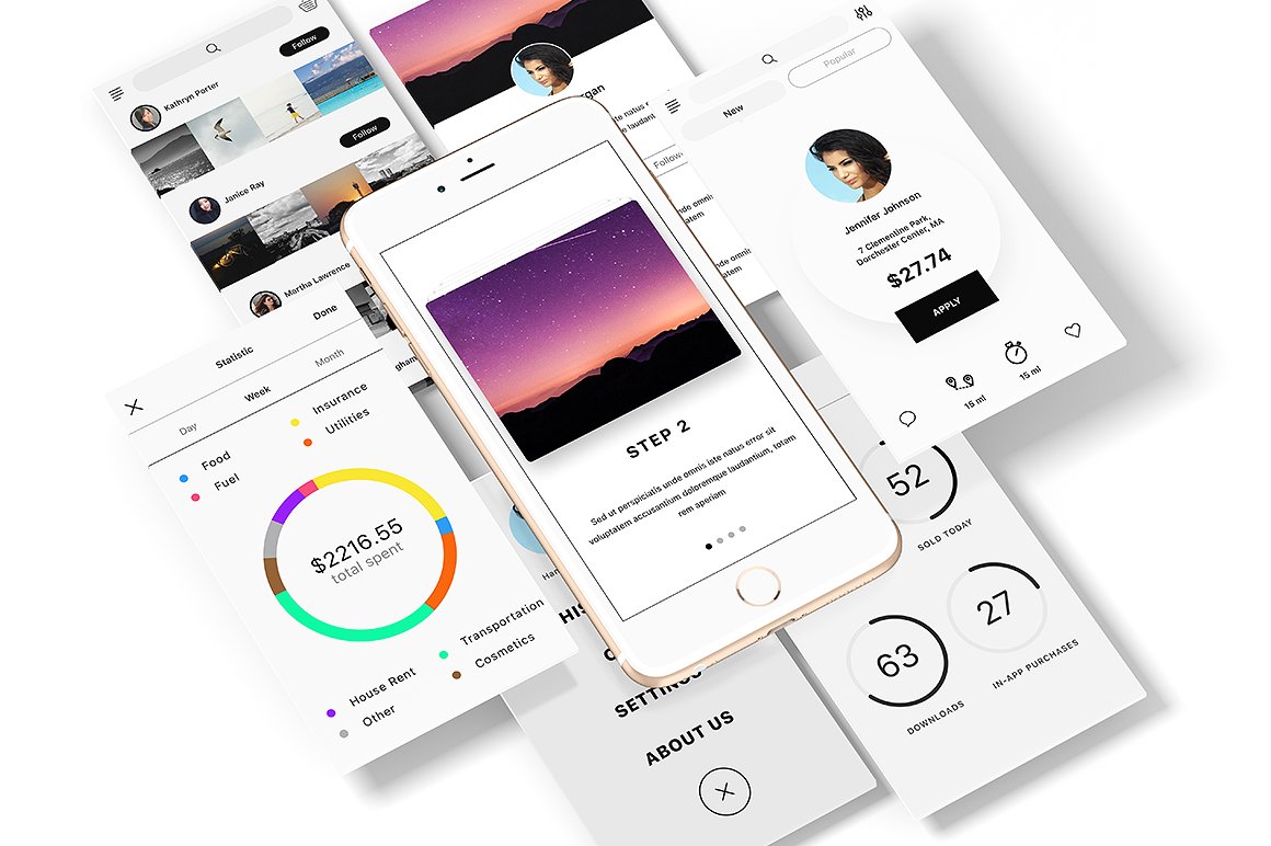 多用途手机应用 UI 套件 Hello UI Kit Mod. 2 [for Sketch]插图(3)