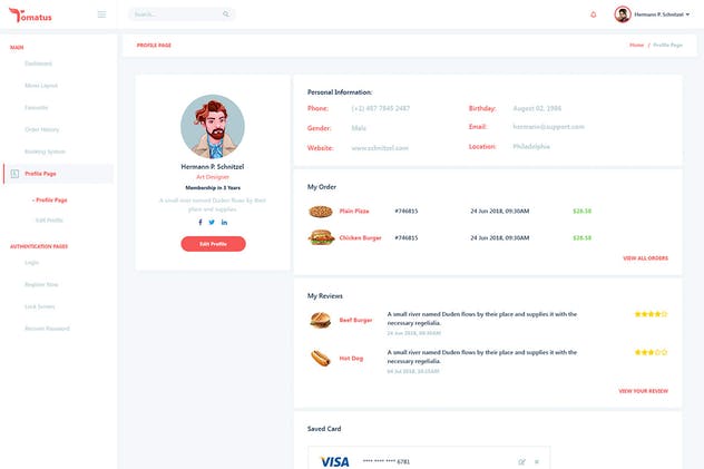 餐厅用户界面订餐系统UI套件 Tomatus-Restaurant User Website & Dashboard UI Kit插图8