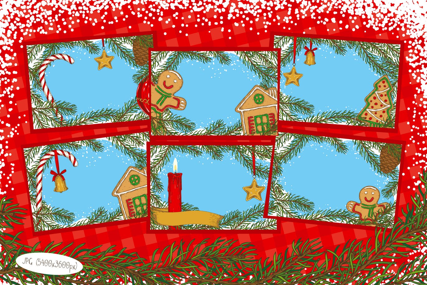 创意圣诞节主题设计矢量图案素材包 Merry Christmas Design Set插图(7)