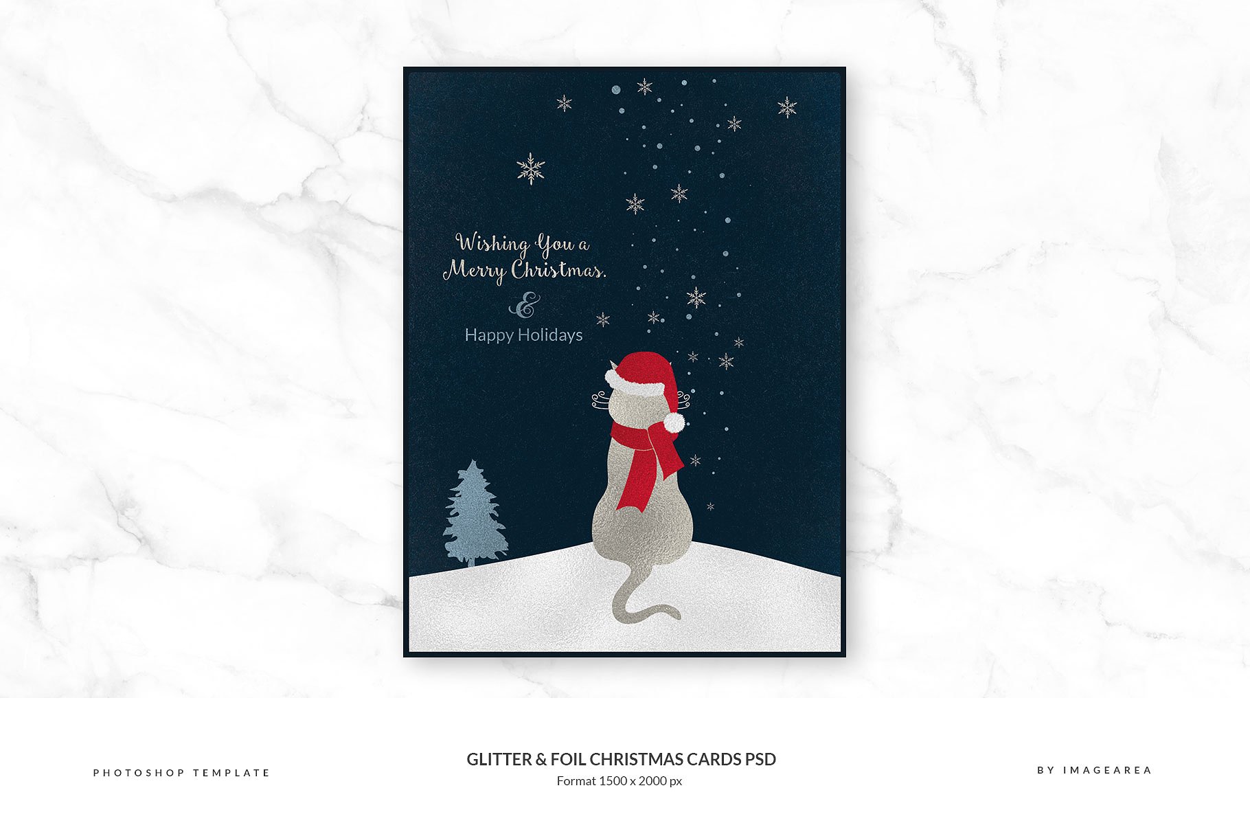 闪粉&金箔圣诞卡PSD模板合集 Glitter & Foil Christmas Cards PSD插图4