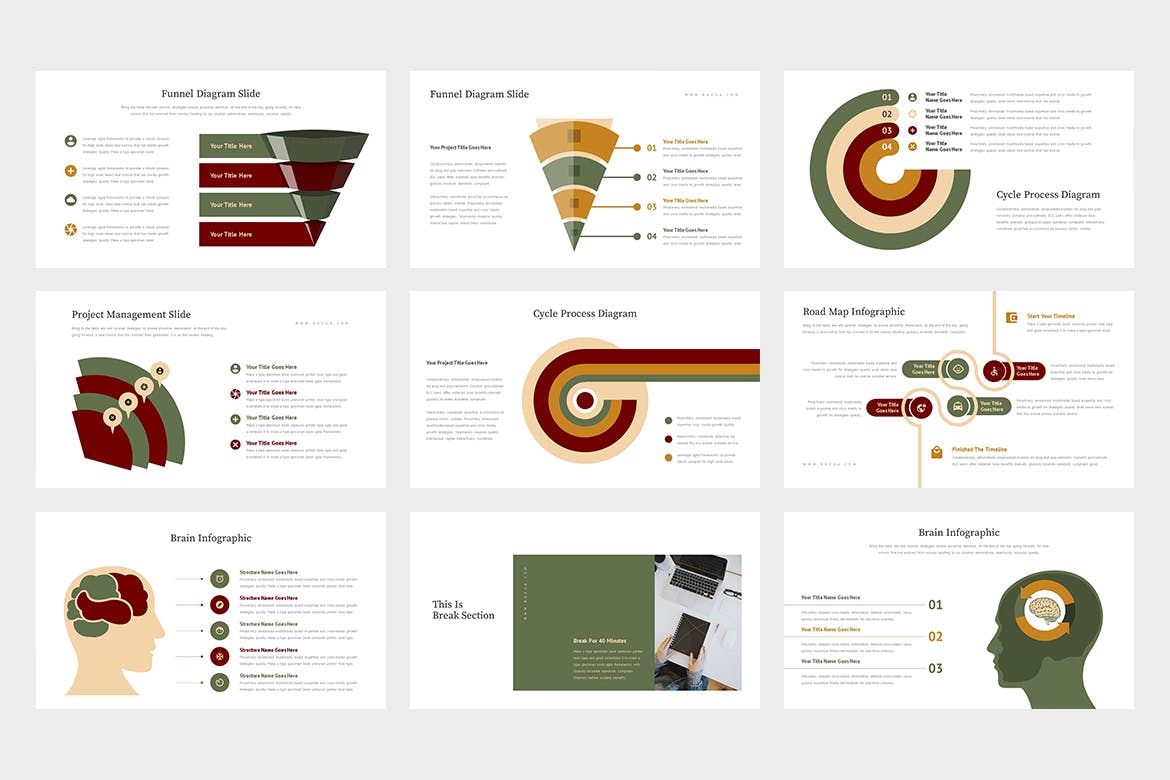 市场分析/市场调研报告PPT模板下载 Rozua : Vector Infographic Business Powerpoint插图3