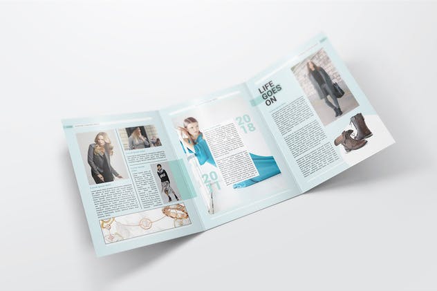 A4三折页时尚服装宣传册样机 A4 Trifold Brochure Mockups插图(3)