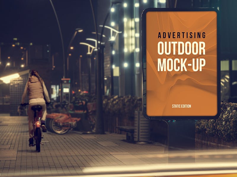 楼体大型灯箱/视频广告牌效果样机模板 Animated Outdoor Advertising Mockup插图(5)