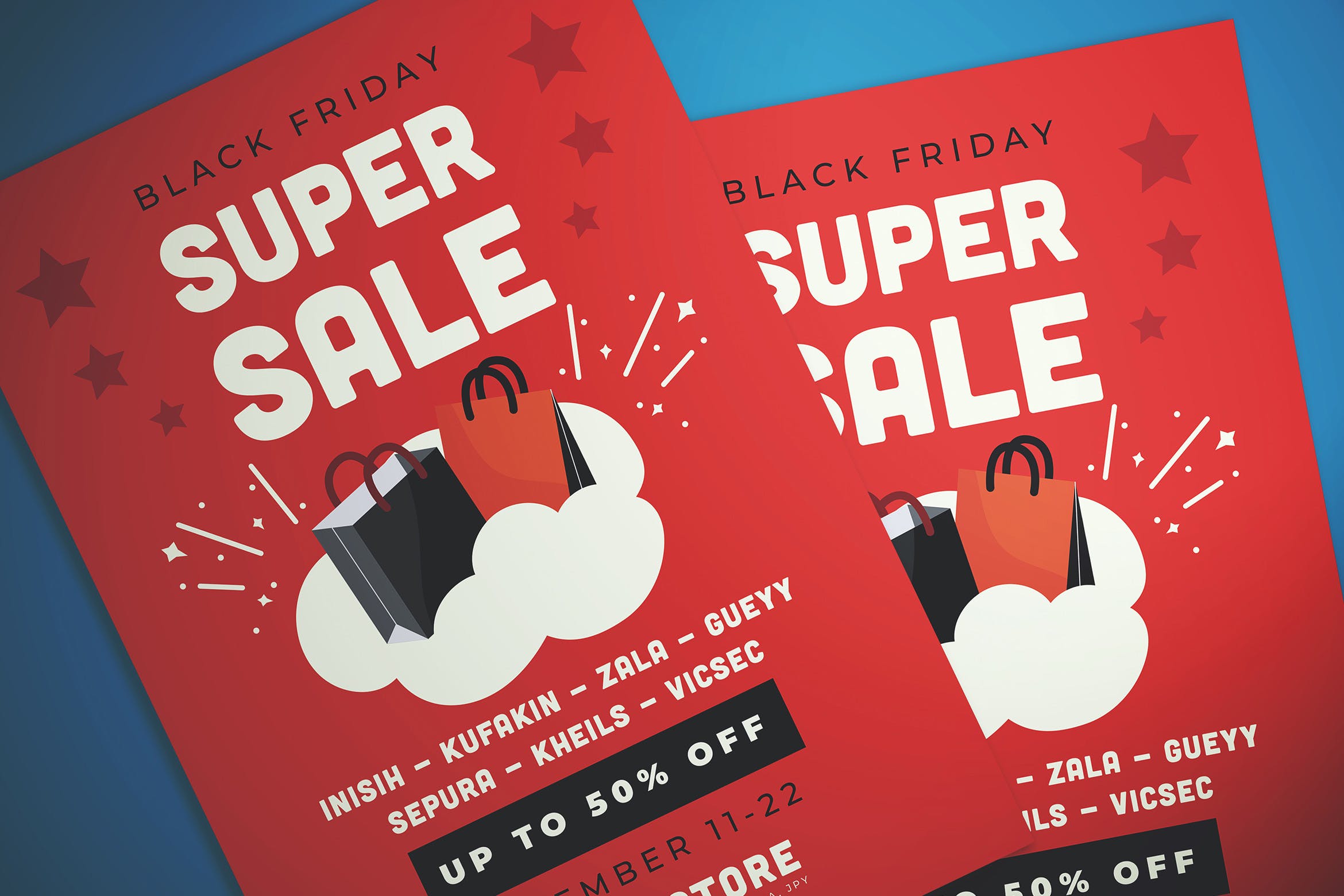 黑色星期五超级优惠活动海报传单设计模板 Black Friday Super Sale Flyer插图