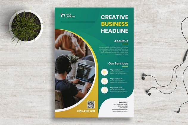 通用易用企业海报设计PSD分层模板v4 Corporate Business Flyer PSD and Vector Vol.4插图1