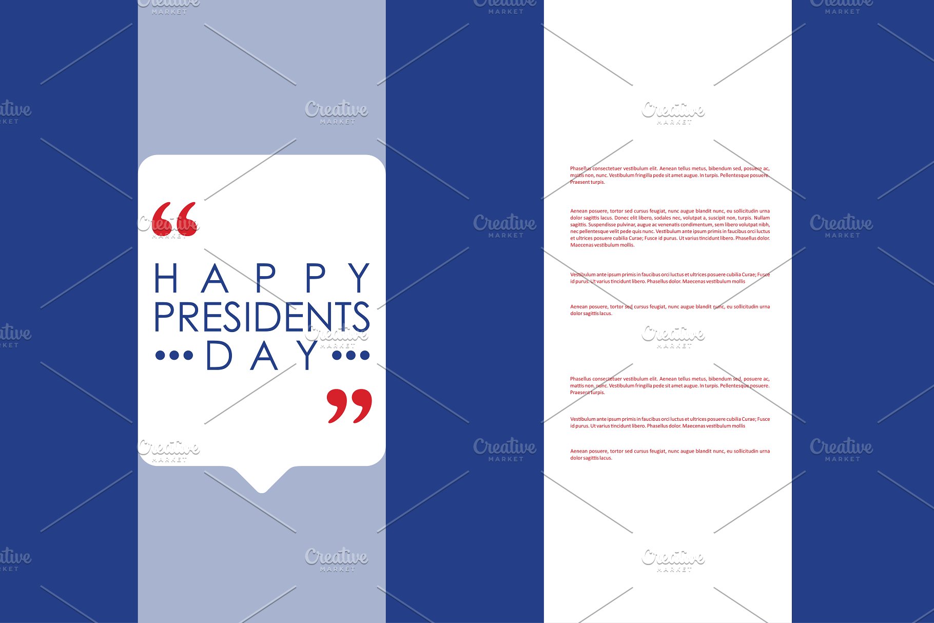 美国“总统日”主题小册子模板 President’s Day brochures插图1 美国“总统日”主题小册子模板 President’s Day brochures插图1