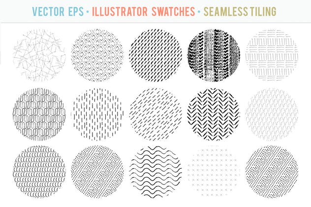 40个无缝平铺矢量图案纹理 40 Seamless Tiling Vector Pattern Textures插图2