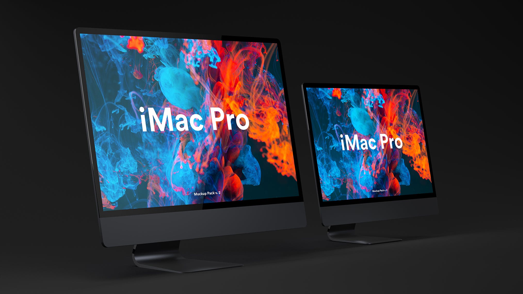 酷黑背景iMac Pro一体机电脑样机模板 Dark iMac Pro Mockup插图(11)