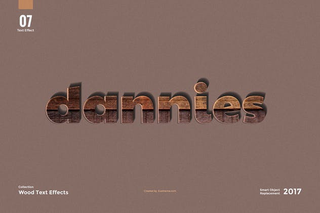 8款超逼真木纹效果PS字体样式 8 Wood Text Effects插图(8)