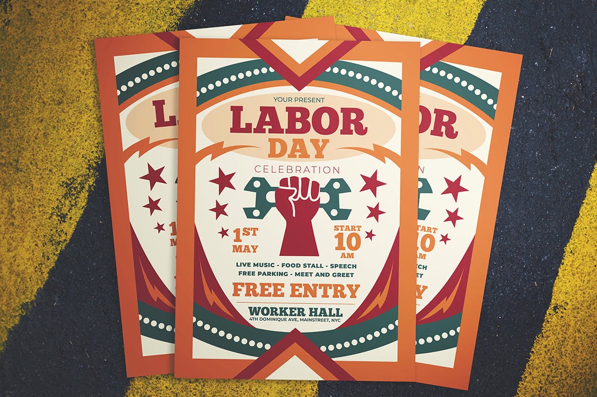 美国劳工节庆祝活动海报传单设计模板 Labor Day Celebration Flyer插图2 美国劳工节庆祝活动海报传单设计模板 Labor Day Celebration Flyer插图2