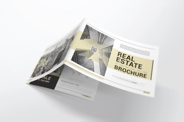 时尚简约A4三折宣传册样机 A4 Trifold Brochure Mockups插图(6)