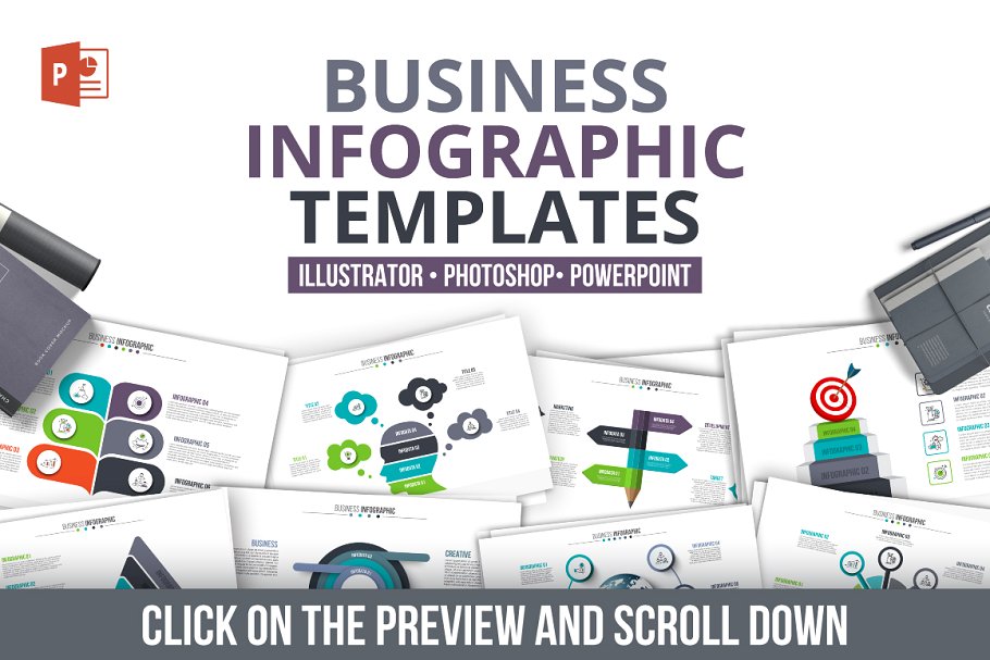 商业企业信息图表幻灯片模板素材 Business powerpoint infographics插图(3)