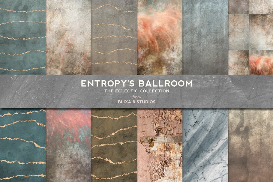 华丽的玫瑰金箔大理石纹理 Entropy’s Ballroom Rose Gold Texture插图