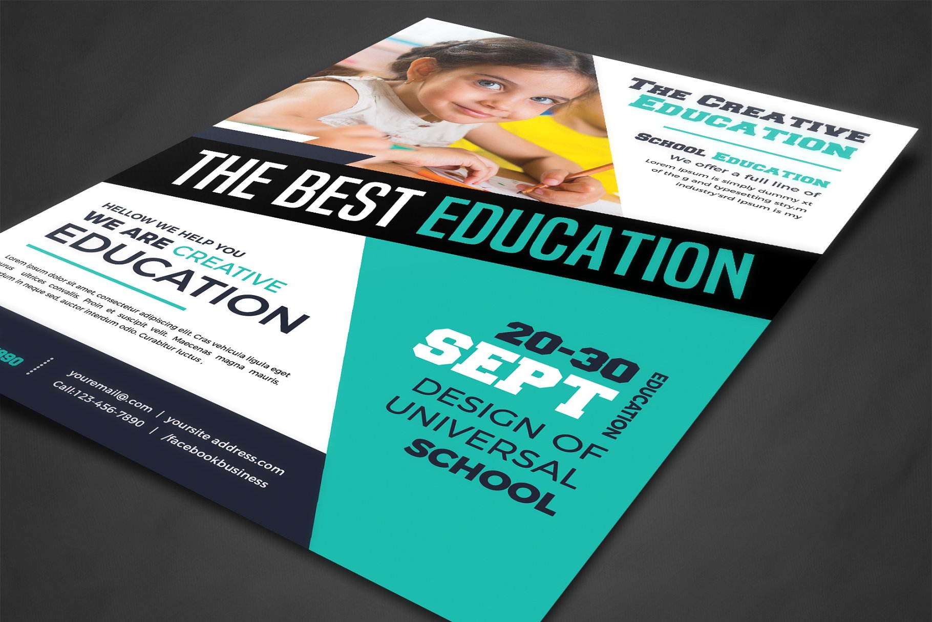 校园教育主题海报设计模板 School Education Flyer Templates插图(1)