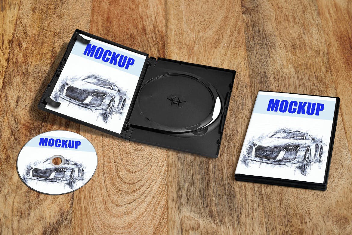 DVD/CD光盘包装设计效果图样机01 DVD/CD packaging_Mockup插图1