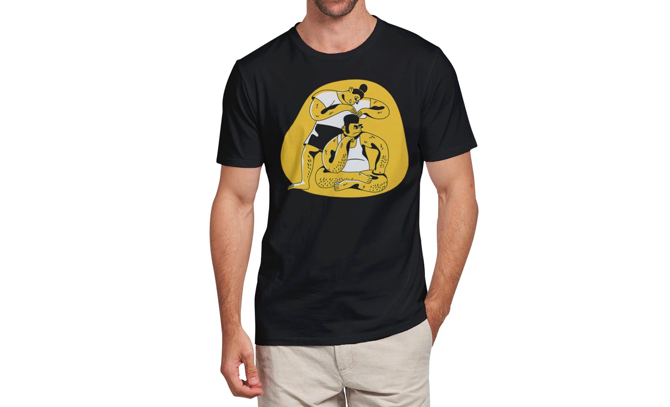 男士T恤设计模特上身正反面效果图样机模板v3 T-shirt Mockup 3.0插图10