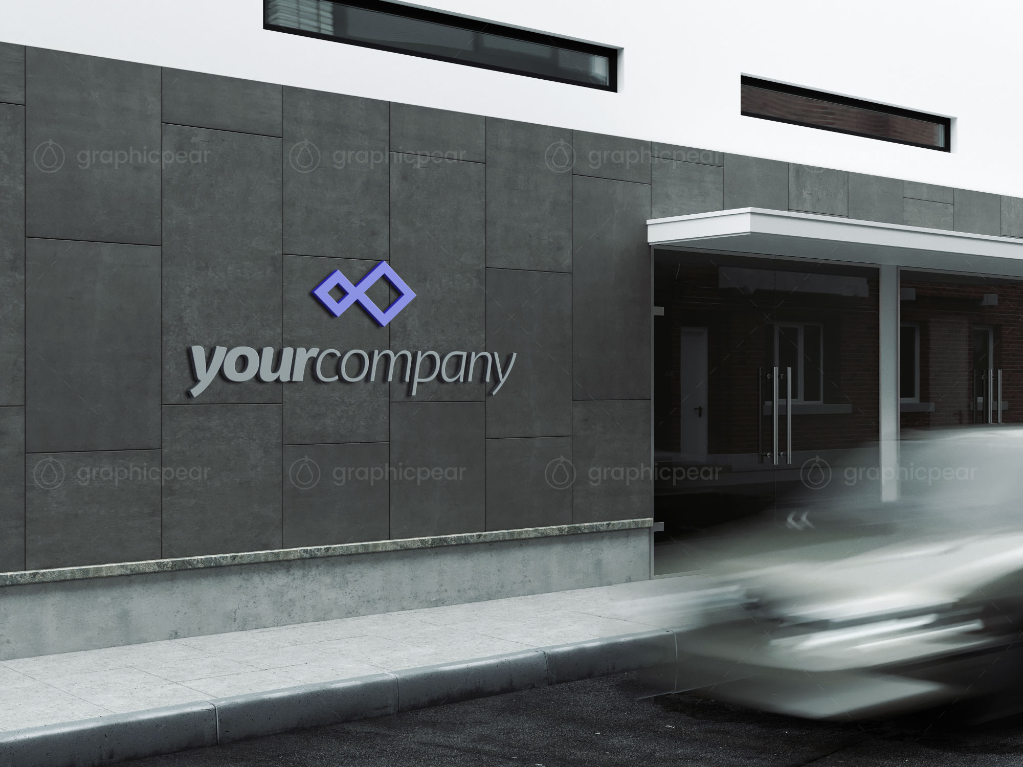 公司建筑Logo标志设计效果图样机模板 Company Building Sign Mockup插图(4)