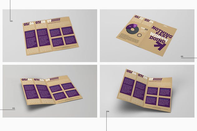 双折页企业宣传册样机 Bi-fold Brochure Mockup Pack插图(2)