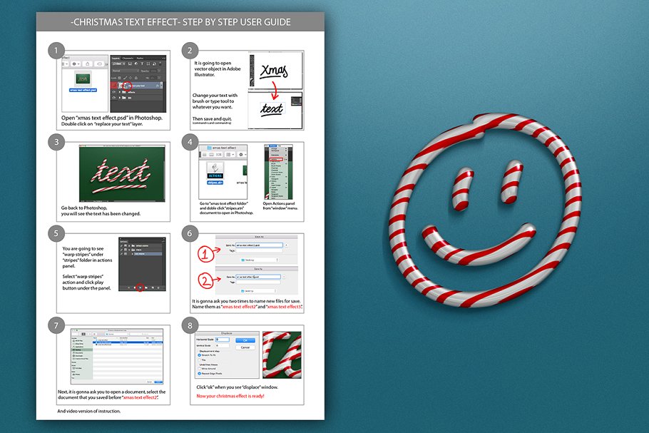 圣诞节日气氛创意海报字体PS图层样式 Christmas text effect插图3