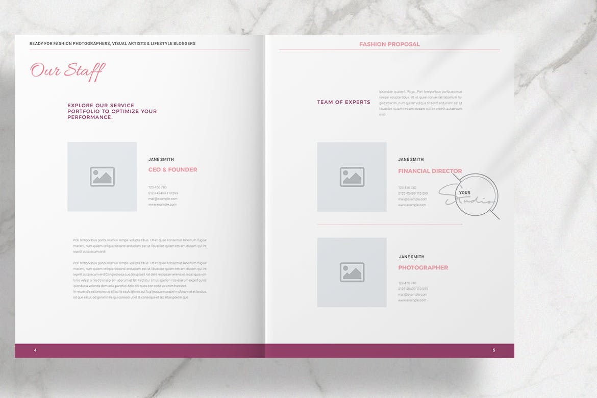 粉红时尚行业项目提案版式设计模板 Pink Fashion Proposal Layout插图4