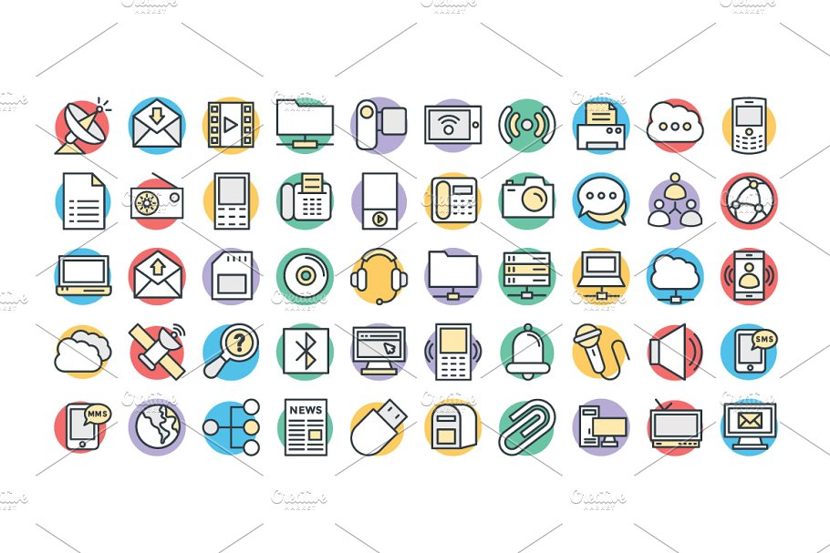 125简约网络通信矢量图标  125 Communication Vector Icons插图(2)