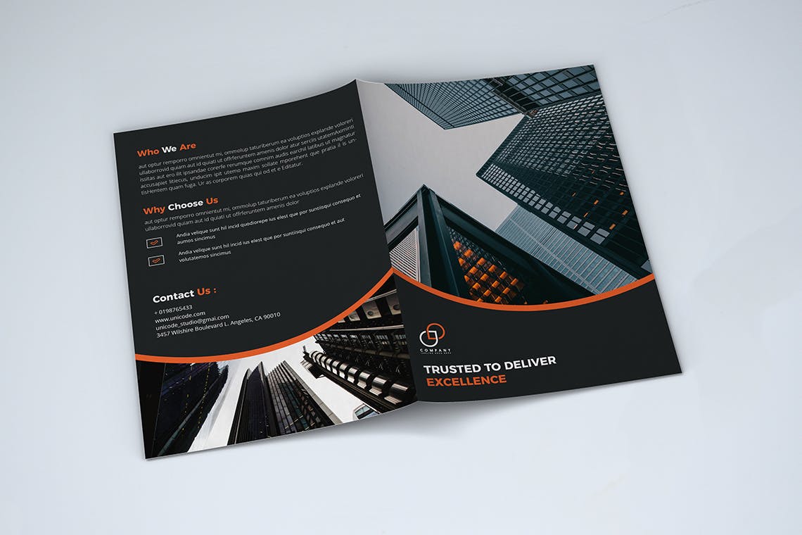双折页业务/企业宣传传单设计模板 Bifold Business Brochure插图5