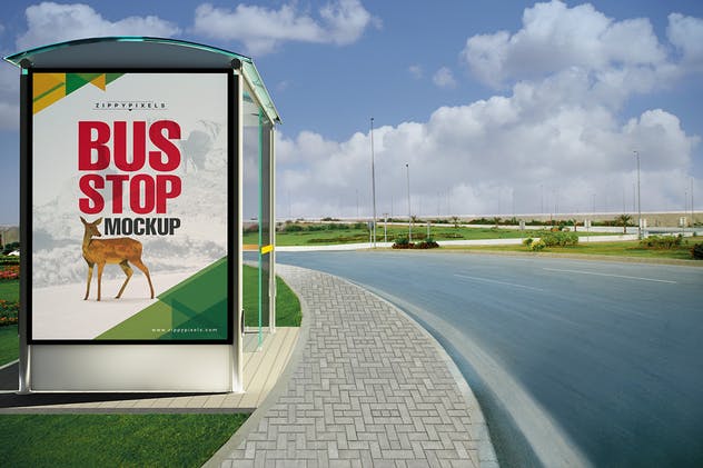 巴士公交站台灯箱广告牌样机 Bus Stand Mockups插图(4)