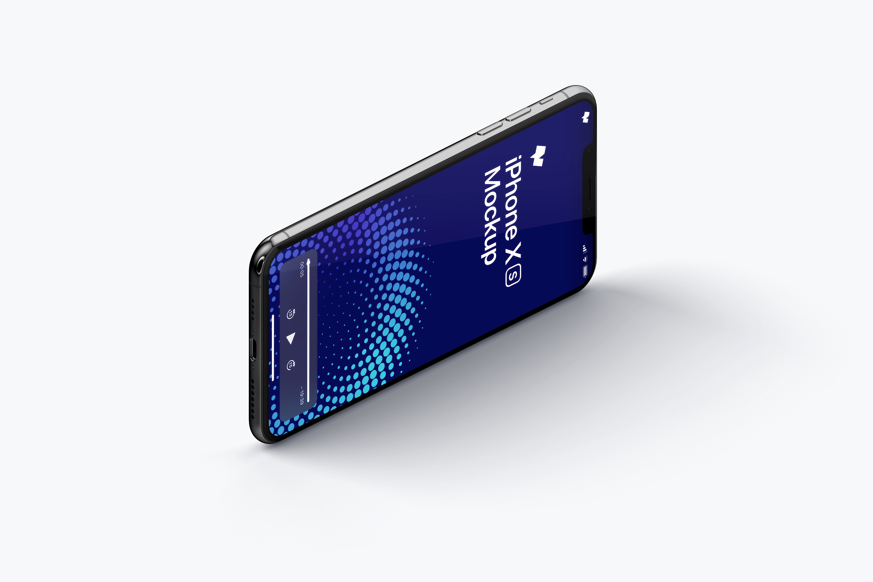 iPhone XS Max智能手机等距右视图样机03 iPhone XS Max Mockup, Isometric Right View 03
