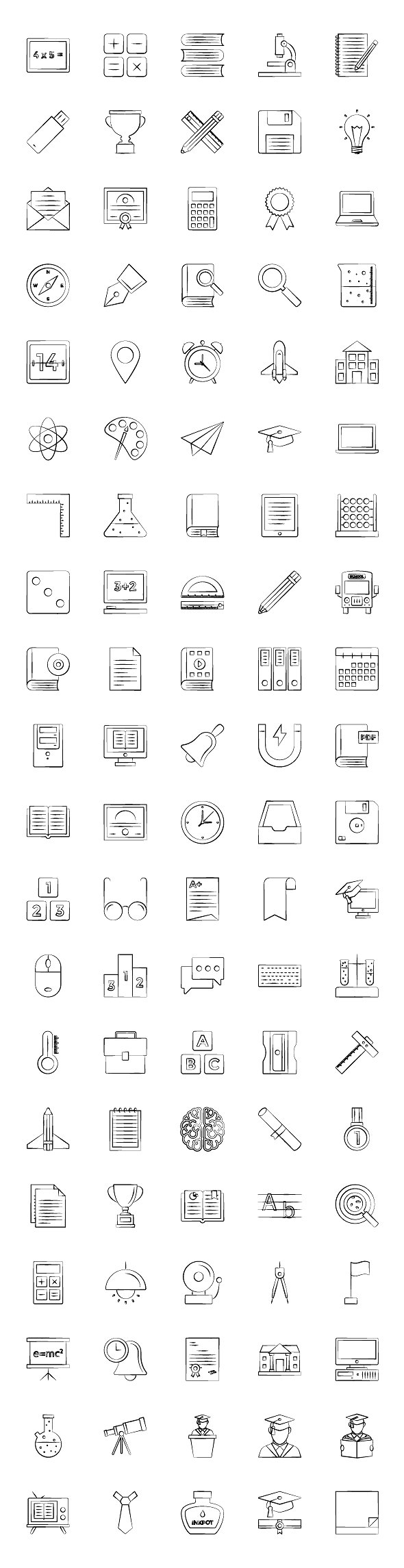 1200枚教育主题图标 Educational 1200 Icons Bundle Pack插图(10)