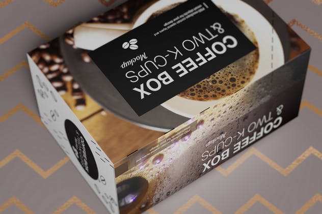 高品质的时尚咖啡杯/咖啡盒样机 2 K-Cups-Coffee Box Mockup插图(7)