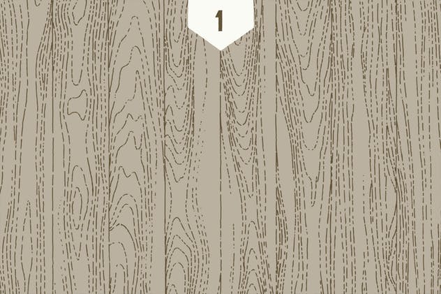 手工绘制的木质纹理图案素材 Hand Illustrated Wood Texture Patterns插图1