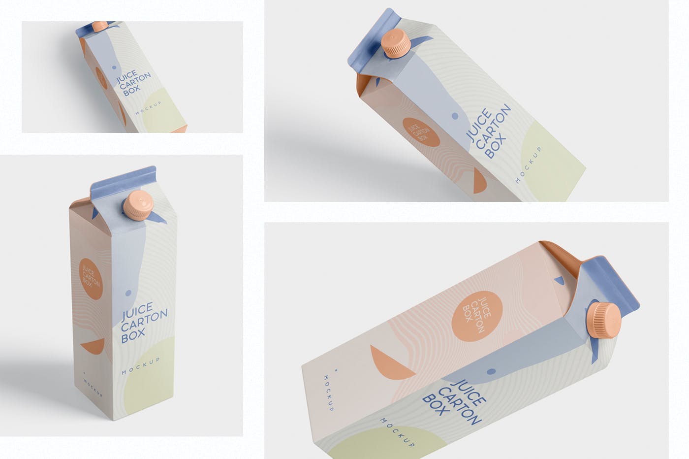 1L装果汁/牛奶包装盒设计效果图样机 Juice – Milk Mockup – 1L Carton Box – Large Size插图(1)