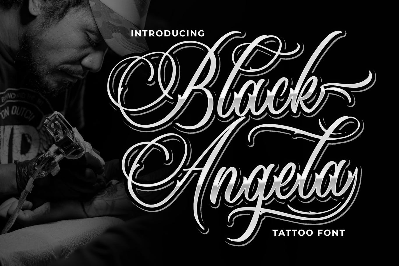 纹身艺术风格英文书法字体下载 Black Angela – Tattoo Font插图