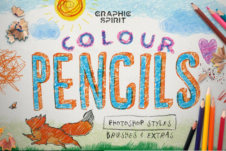 彩色铅笔效果合集 Photoshop Pencil Color Effect插图