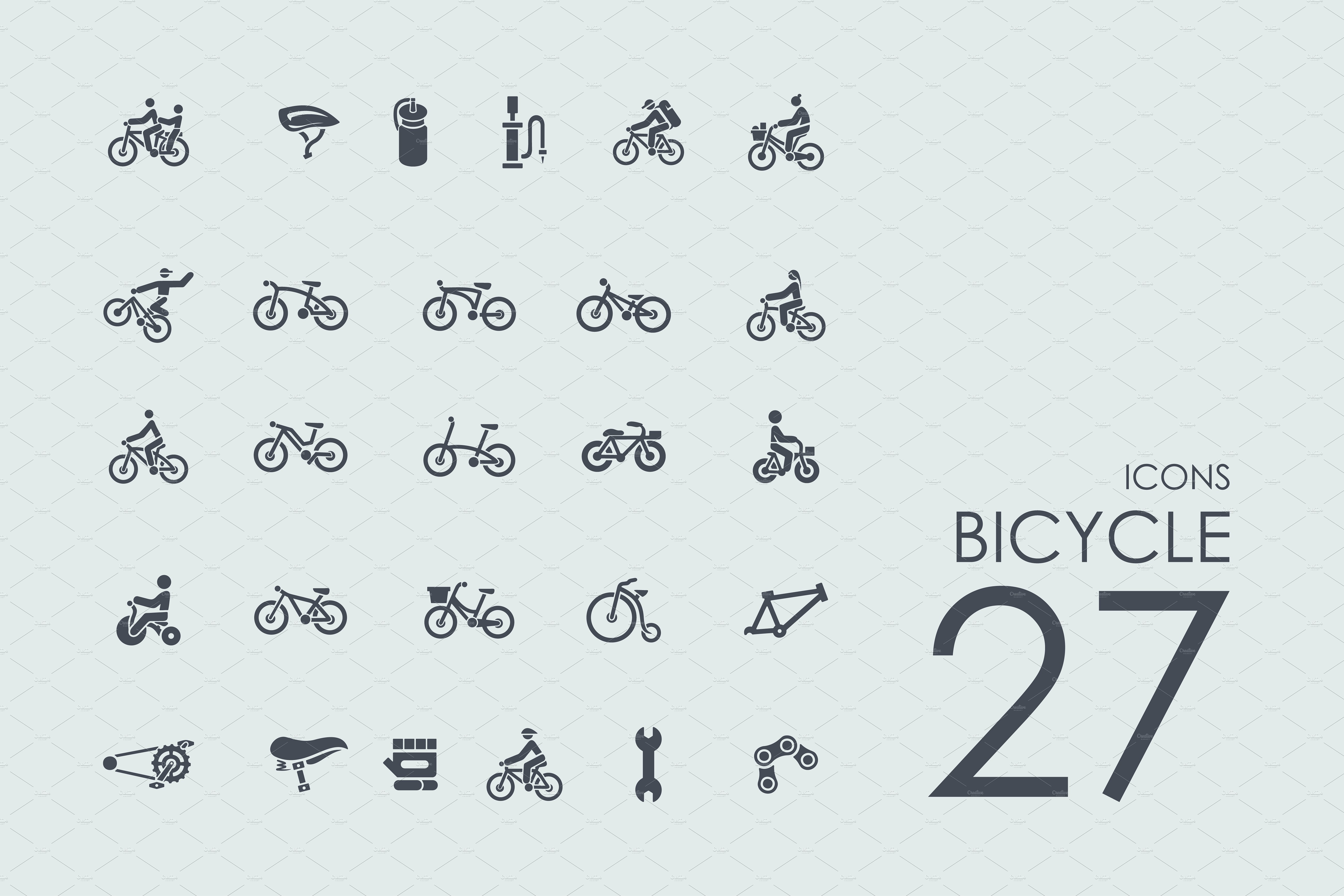 27个自行车图标  27 Bicycle icons插图