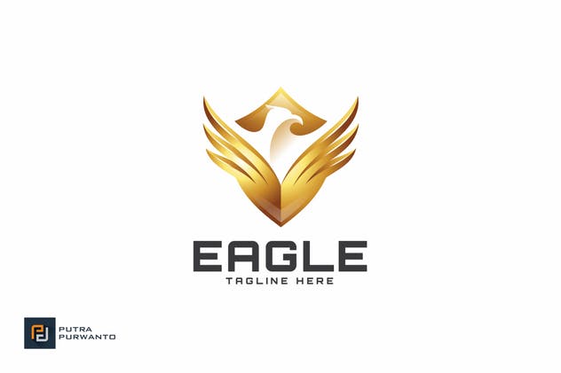 鹰盾图形品牌Logo徽标设计模板 Eagle Shield – Logo Template插图1