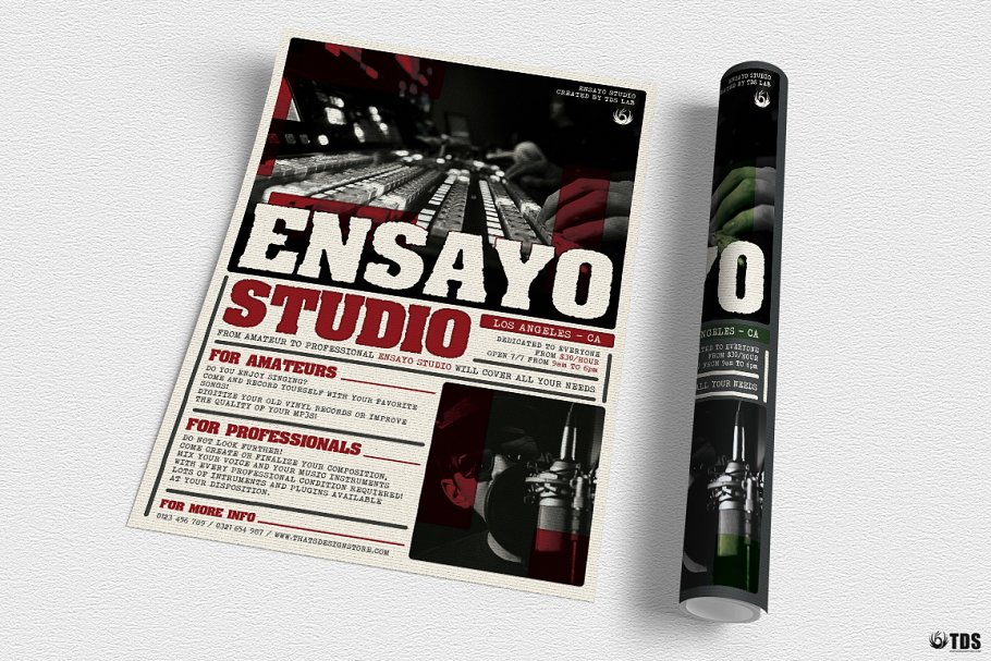 音乐工作室宣传传单PSD模板 Music Studio Flyer PSD插图(2)