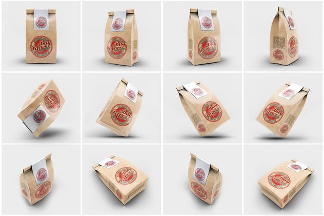 牛皮纸外带打包纸袋样机模板 Paper Bag Mock-Up插图(1)