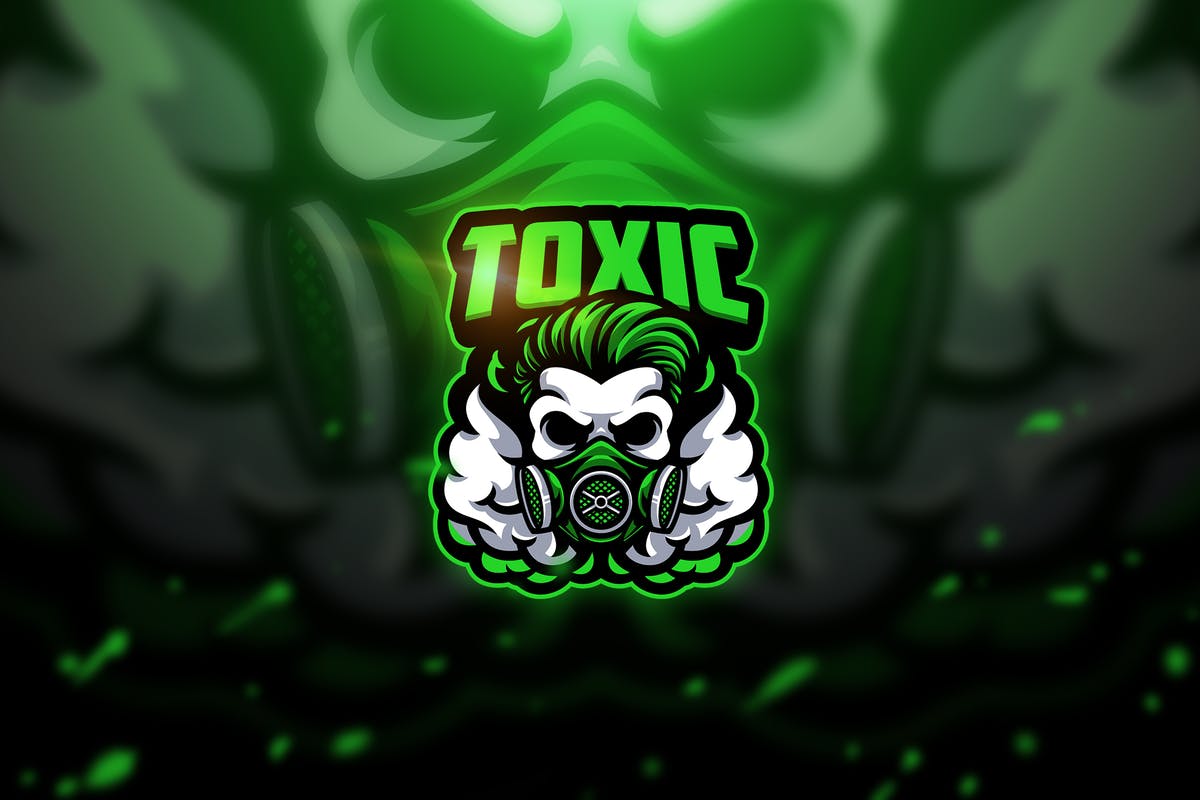 生化危机骷髅头电子竞技队徽Logo模板V1 Toxic skull – Mascot & Esport Logo插图