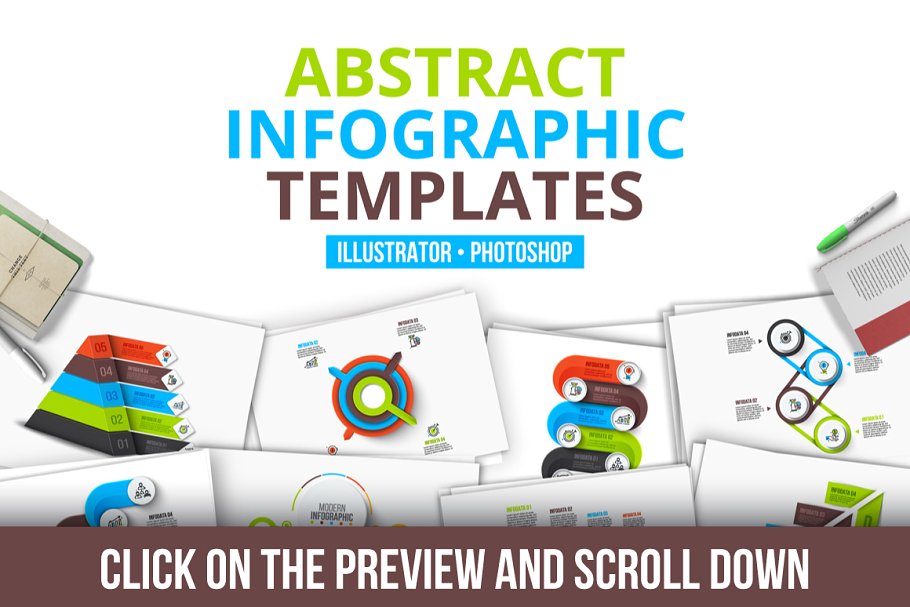 抽象信息图表模板 Abstract infographic templates插图(2)