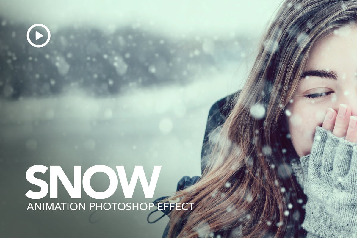 雪花飞舞动态效果PS动作 Snow Animation Photoshop Action插图