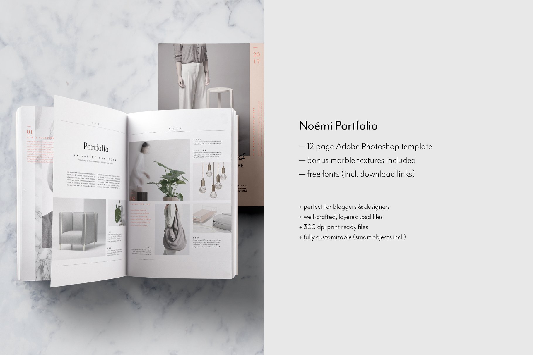 时尚创意类企业画册模板 Editorial Portfolio PSD • Noémi插图1