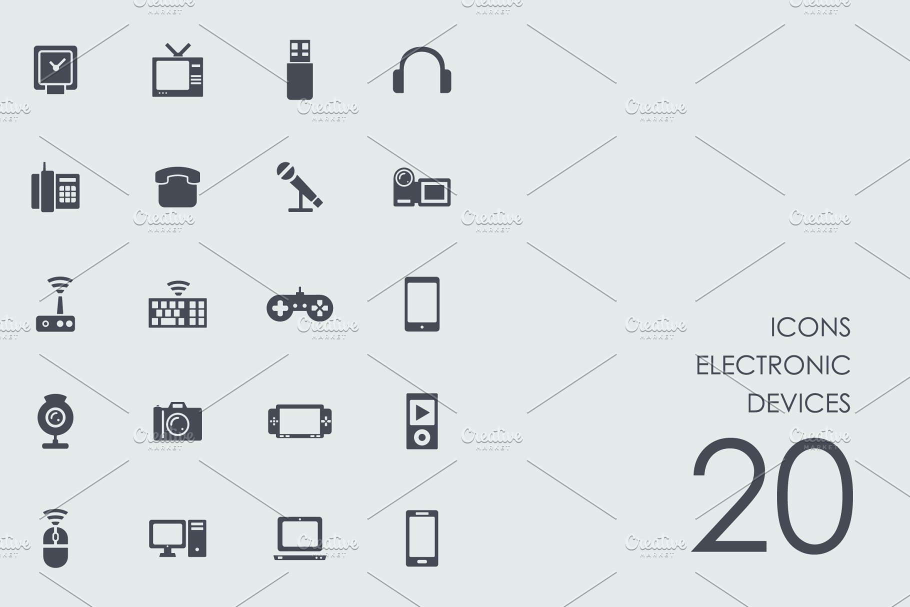 电子设备主题图标集 Electronic devices icons插图
