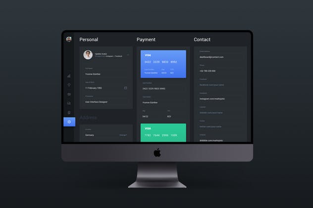 网站个人中心后台管理＆设置界面UI套件 Web Dashboard & Settings UI Kit App Template 6插图(1)