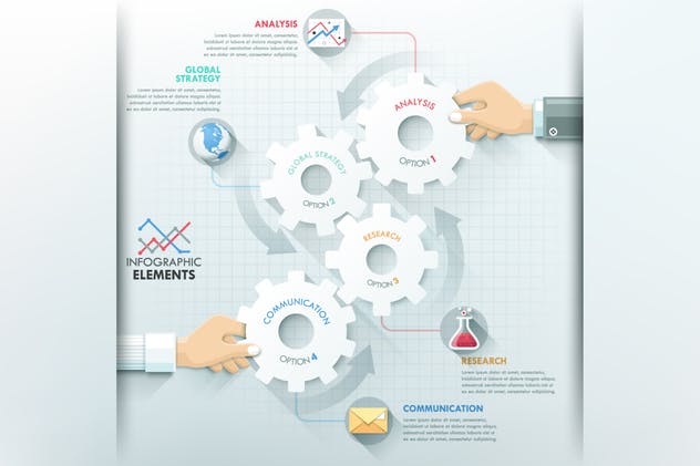 团队协作团队建设信息图表矢量素材 Teamwork Infographics插图(3)
