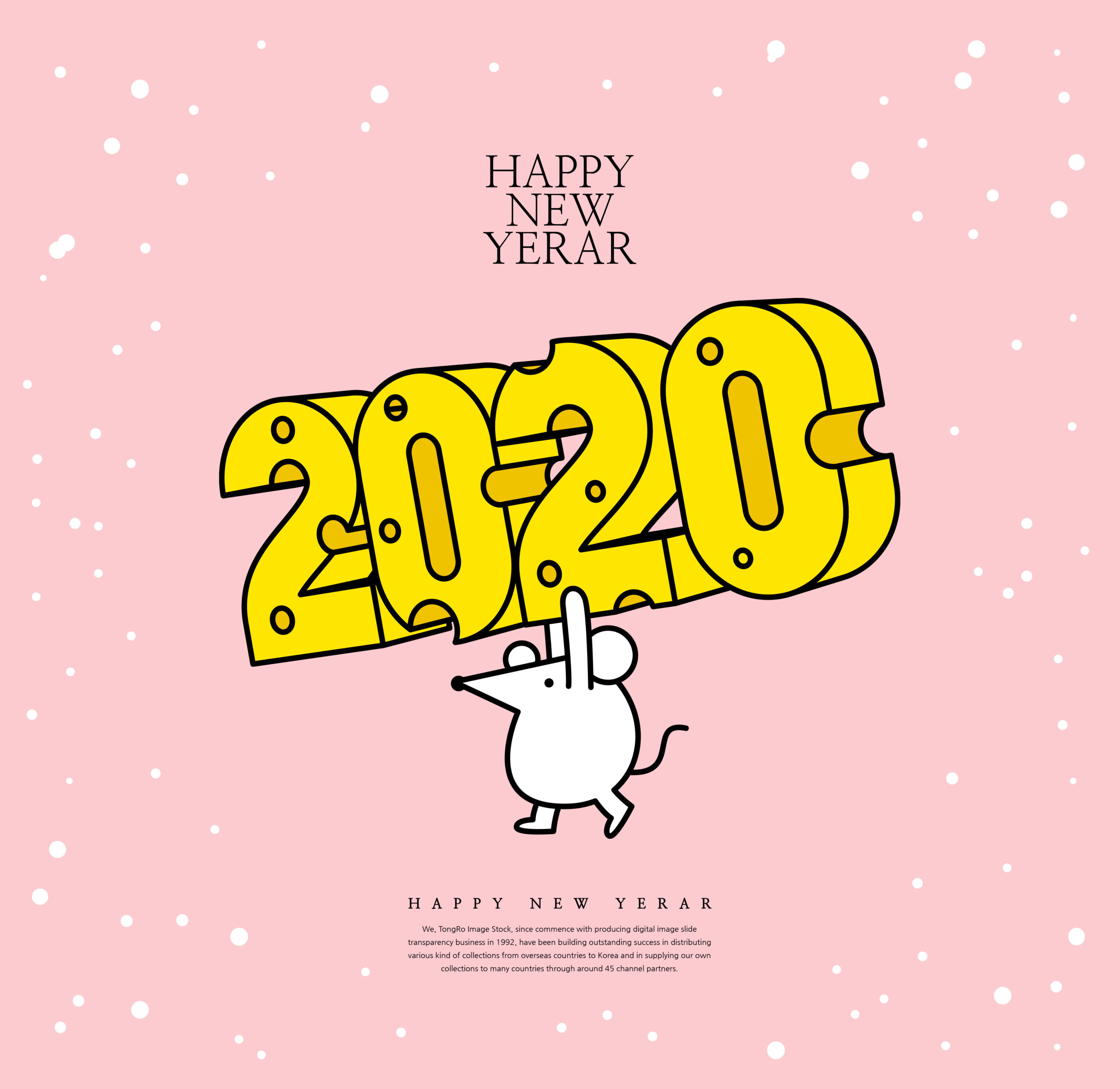 创意2020鼠年新年快乐主题海报模板套装[PSD]插图(4)