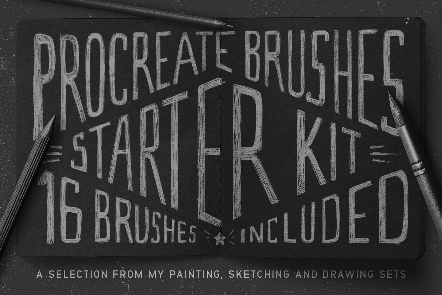 素描/水彩/油画Procreate专用笔刷 Procreate Brushes Starter Kit插图
